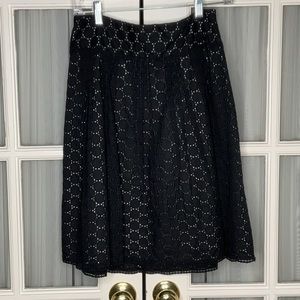 Ann Taylor Black Embroidered skirt